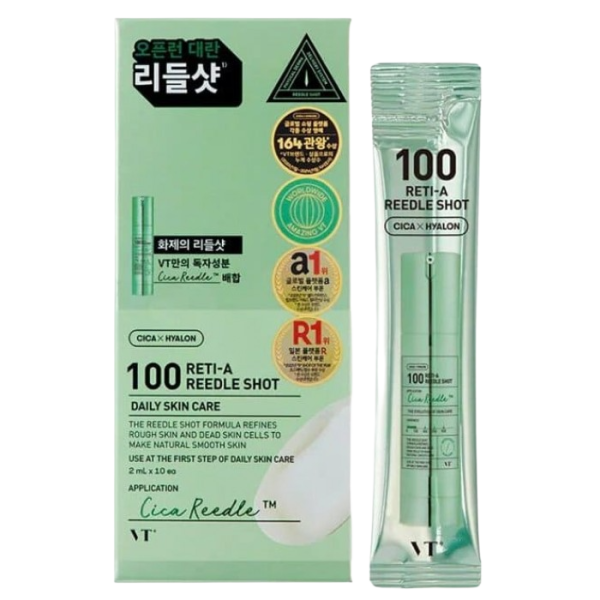 ορός με μικροβελόνες Vt Cosmetics 100 Reedle Shot για ανανέωση και λείανση επιδερμίδας 2ml x 10