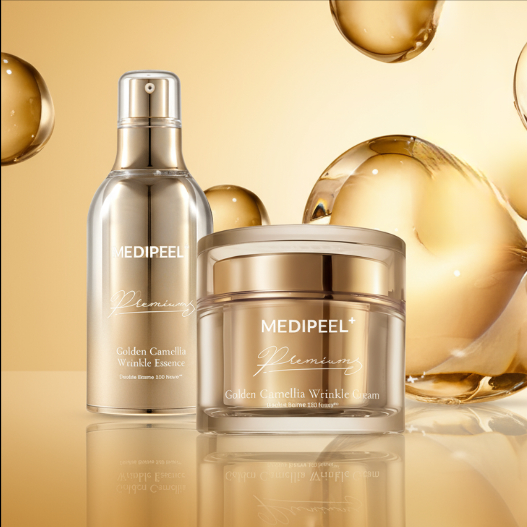 Medi Peel Camellia set Medi-Peel Golden Camellia Anti-Aging Duo Set with essence and cream for firm, radiant skin